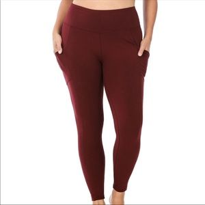 ZENANA PREMIUM
Classic Side Pocket High Waist Wide Waistband Leggings NIP